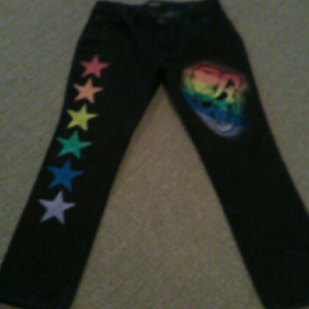 Mens size 38 32  hand painted one of a kind